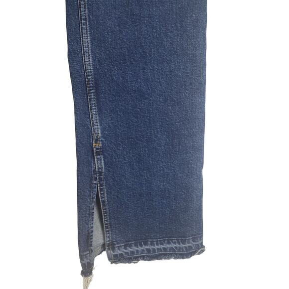 We The Free Button Fly Jeans 31 Womens High Rise Slit Leg Raw Hem Boho - Picture 5 of 11